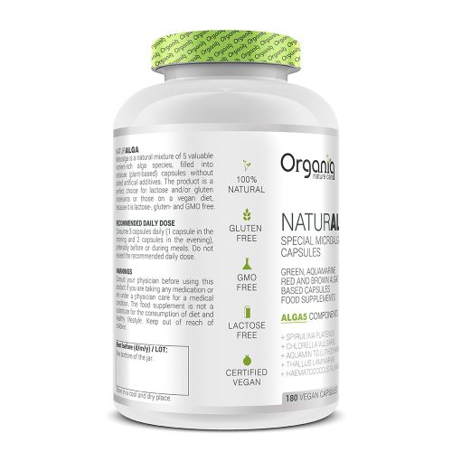 Alga kapszula - 5 alga egyedi összetétele spirulina és chlorella algával