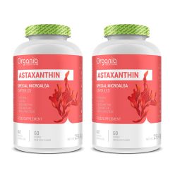 Astaxantin kapszula komplex C-vitaminnal, luteinnel, zeaxantinnal és béta-karotinnal.